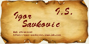 Igor Savković vizit kartica